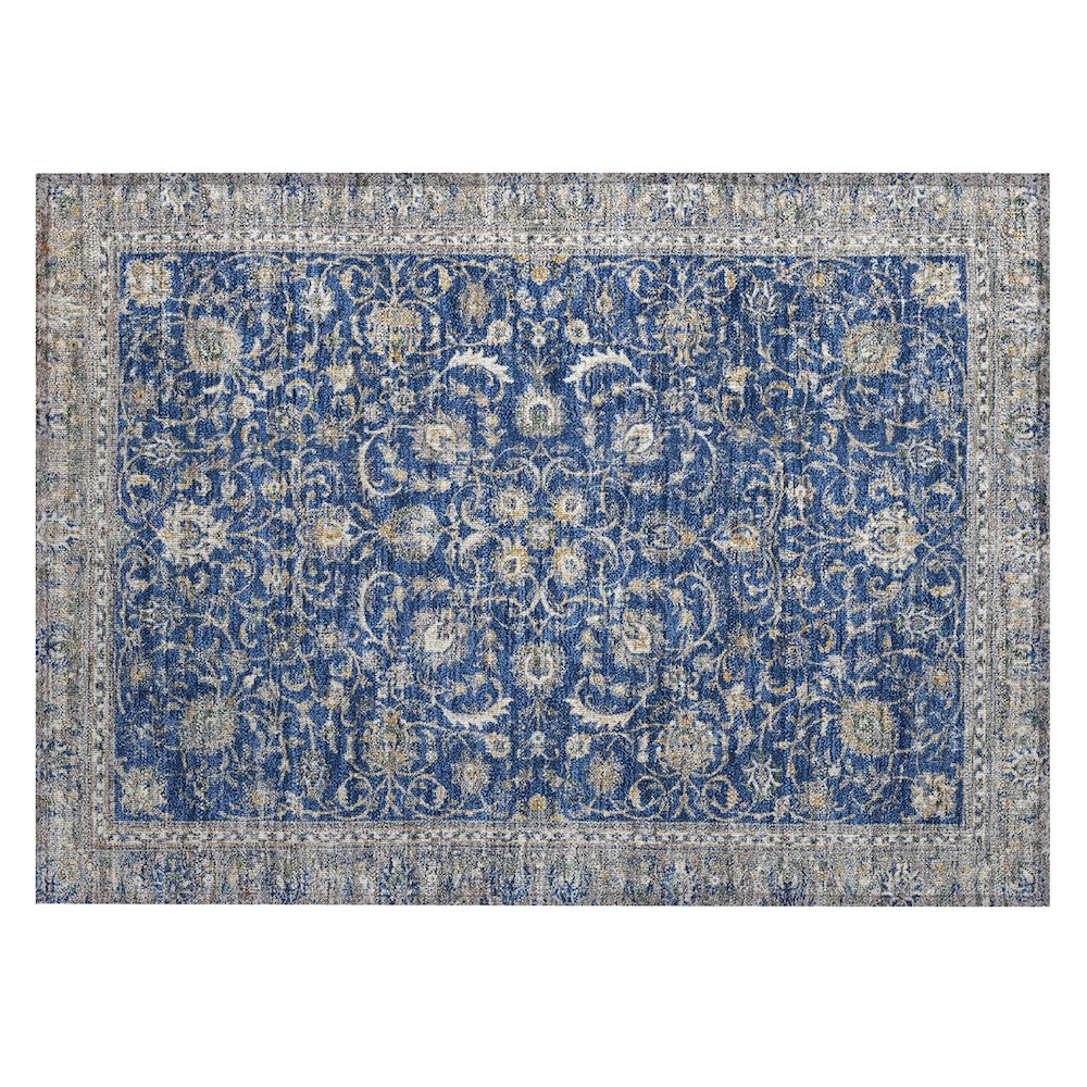 Machine Washable Indoor/Outdoor Chantille ACN2576 Blue 1'8" x 2'6" Rug. Picture 1