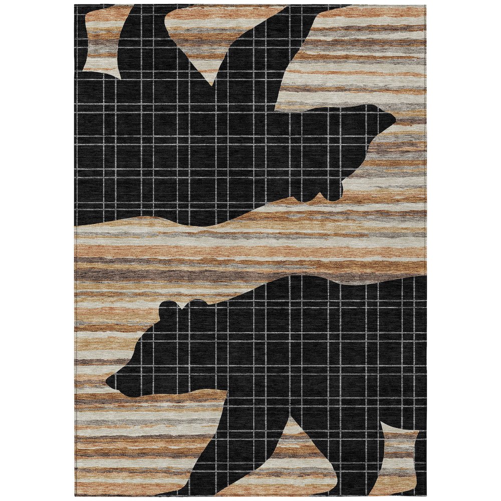 Machine Washable Indoor/Outdoor Chantille ACN2577 Black 2'6" x 3'10" Rug. Picture 1