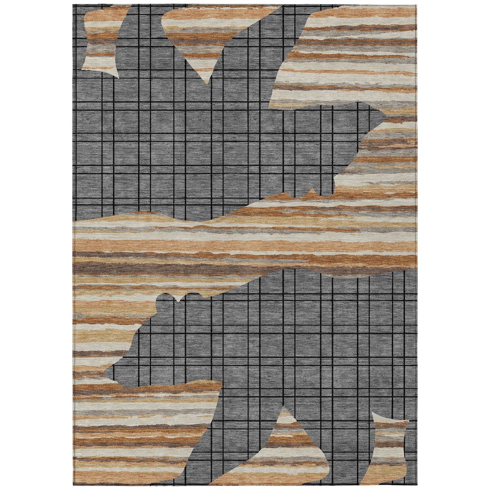 Machine Washable Indoor/Outdoor Chantille ACN2577 Gray 2'6" x 3'10" Rug. Picture 1