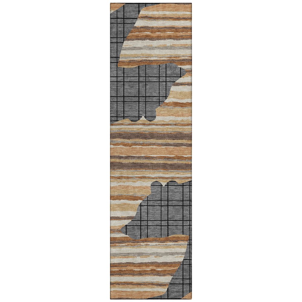 Machine Washable Indoor/Outdoor Chantille ACN2577 Gray 2'3" x 7'6" Runner Rug. Picture 1