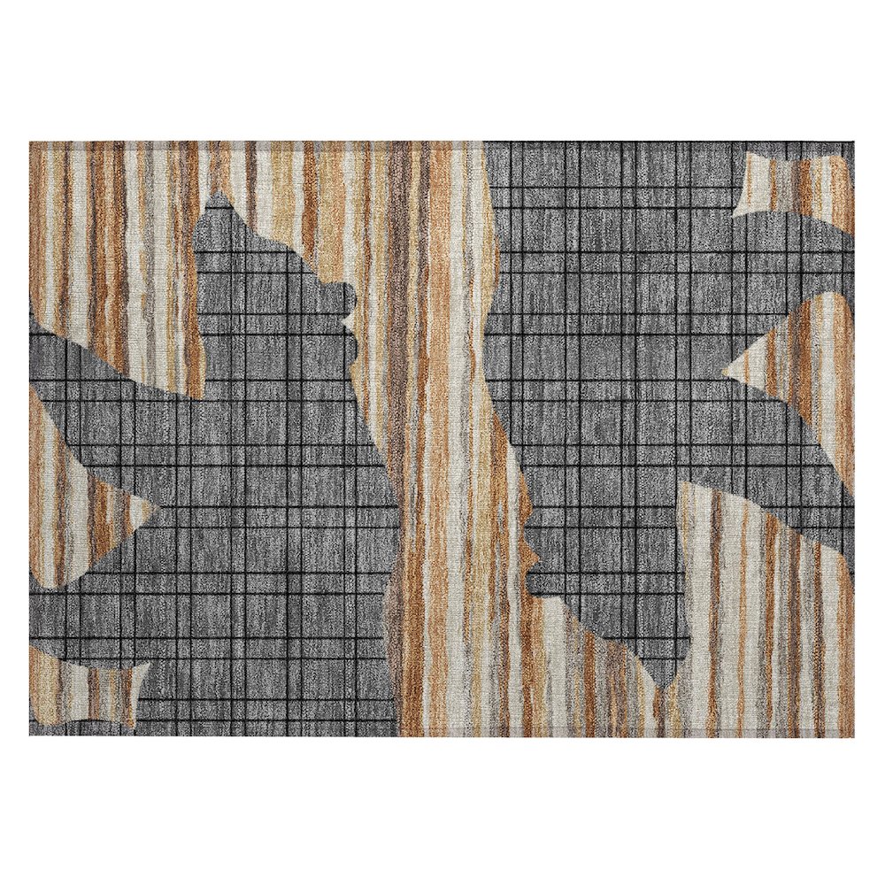 Machine Washable Indoor/Outdoor Chantille ACN2577 Gray 1'8" x 2'6" Rug. Picture 1
