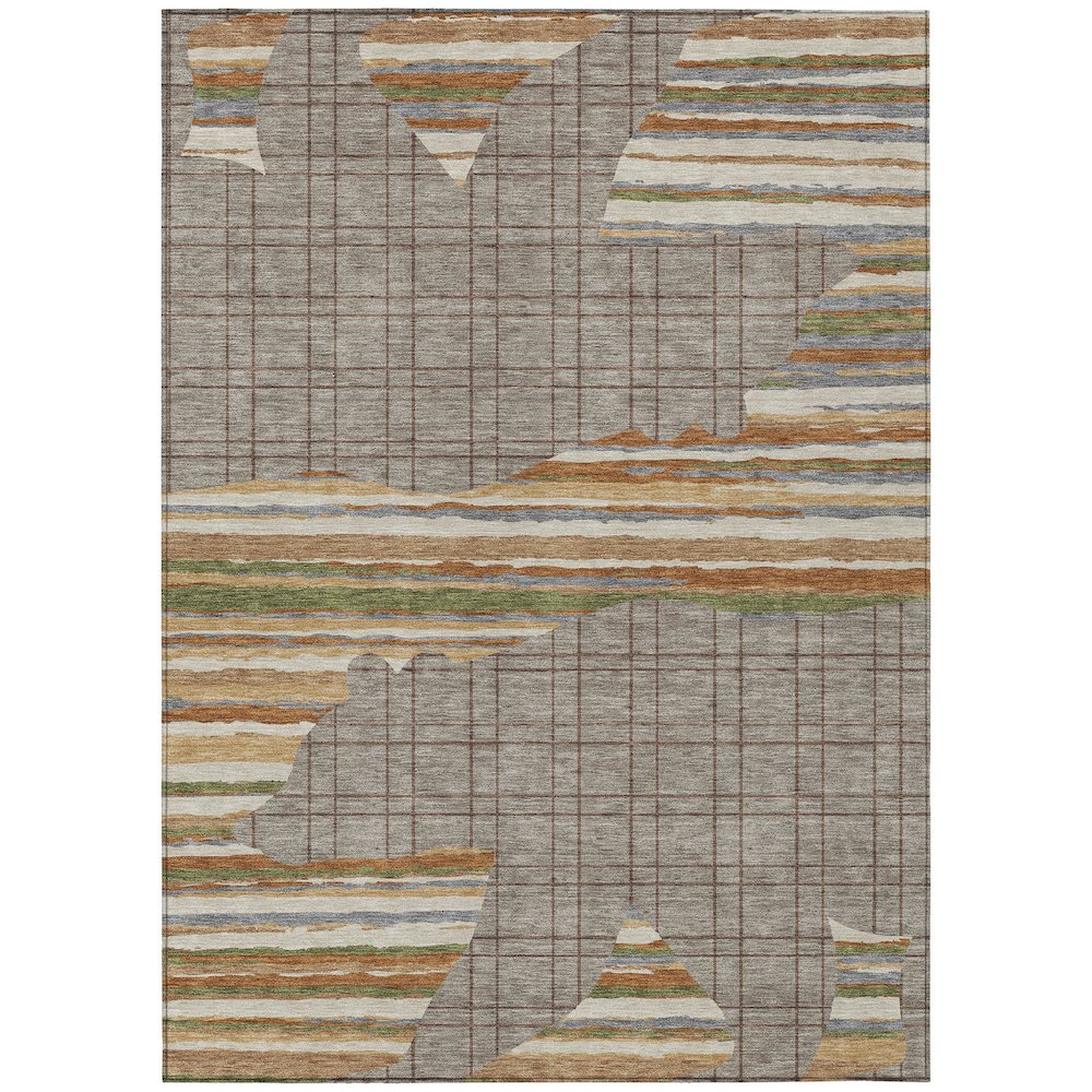 Machine Washable Indoor/Outdoor Chantille ACN2577 Brown 2'6" x 3'10" Rug. Picture 1