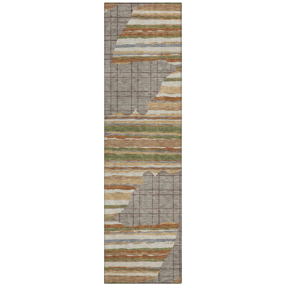 Machine Washable Indoor/Outdoor Chantille ACN2577 Brown 2'3" x 7'6" Runner Rug. Picture 1