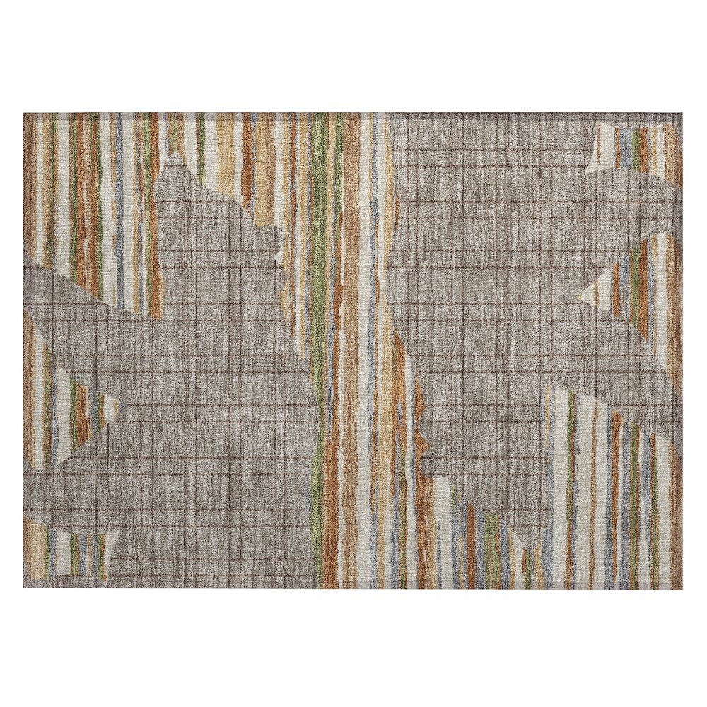 Machine Washable Indoor/Outdoor Chantille ACN2577 Brown 1'8" x 2'6" Rug. Picture 1