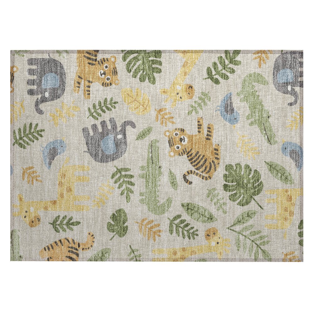 Machine Washable Indoor/Outdoor Chantille ACN2578 Brown 1'8" x 2'6" Rug. Picture 1