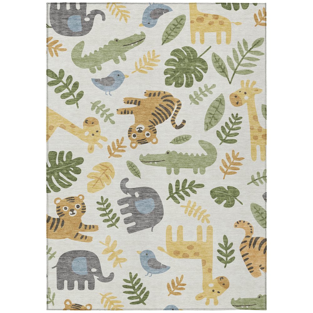 Machine Washable Indoor/Outdoor Chantille ACN2578 Ivory 2'6" x 3'10" Rug. Picture 1