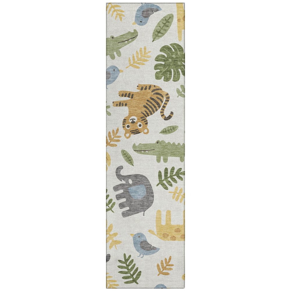Machine Washable Indoor/Outdoor Chantille ACN2578 Ivory 2'3" x 7'6" Runner Rug. Picture 1