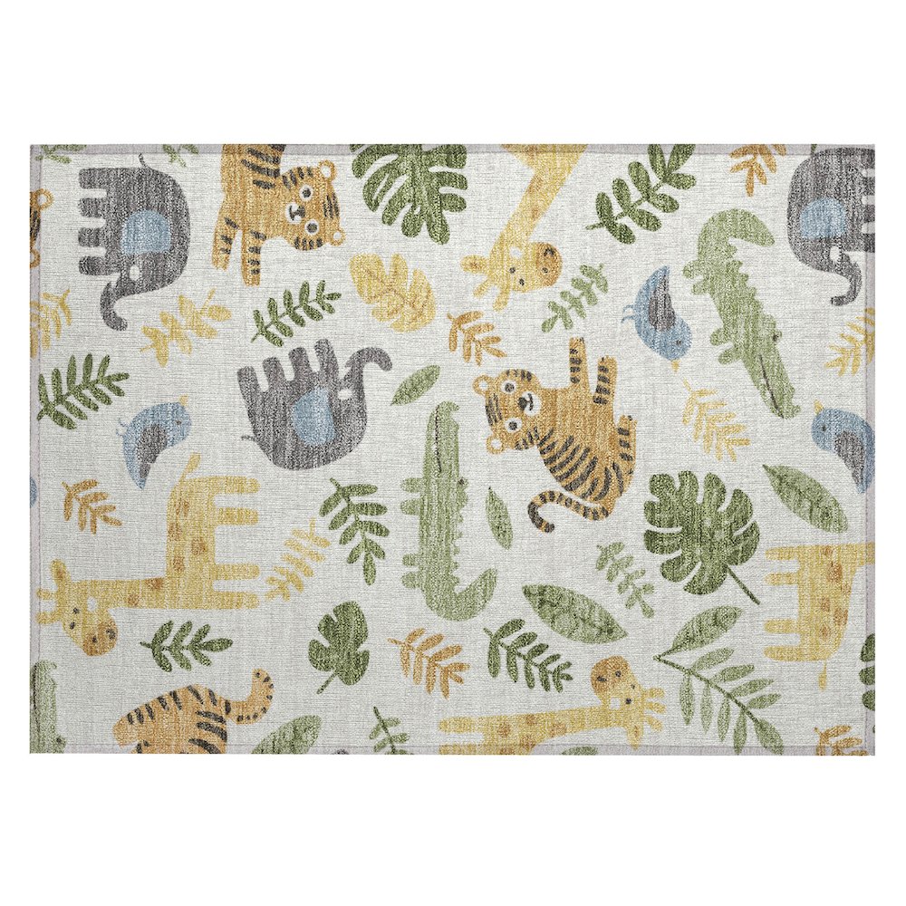 Machine Washable Indoor/Outdoor Chantille ACN2578 Ivory 1'8" x 2'6" Rug. Picture 1