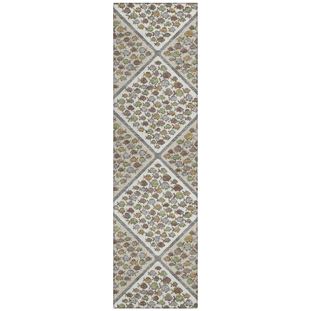 Machine Washable Indoor/Outdoor Chantille ACN2579 Ivory 2'3" x 7'6" Runner Rug. Picture 1