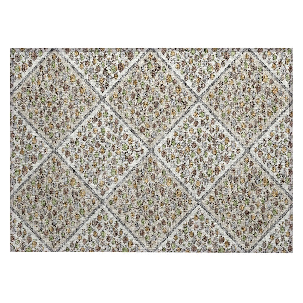 Machine Washable Indoor/Outdoor Chantille ACN2579 Ivory 1'8" x 2'6" Rug. Picture 1
