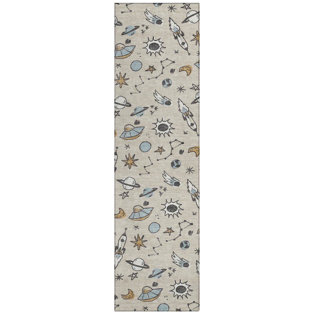 Machine Washable Indoor/Outdoor Chantille ACN2580 Brown 2'3" x 7'6" Runner Rug. Picture 1