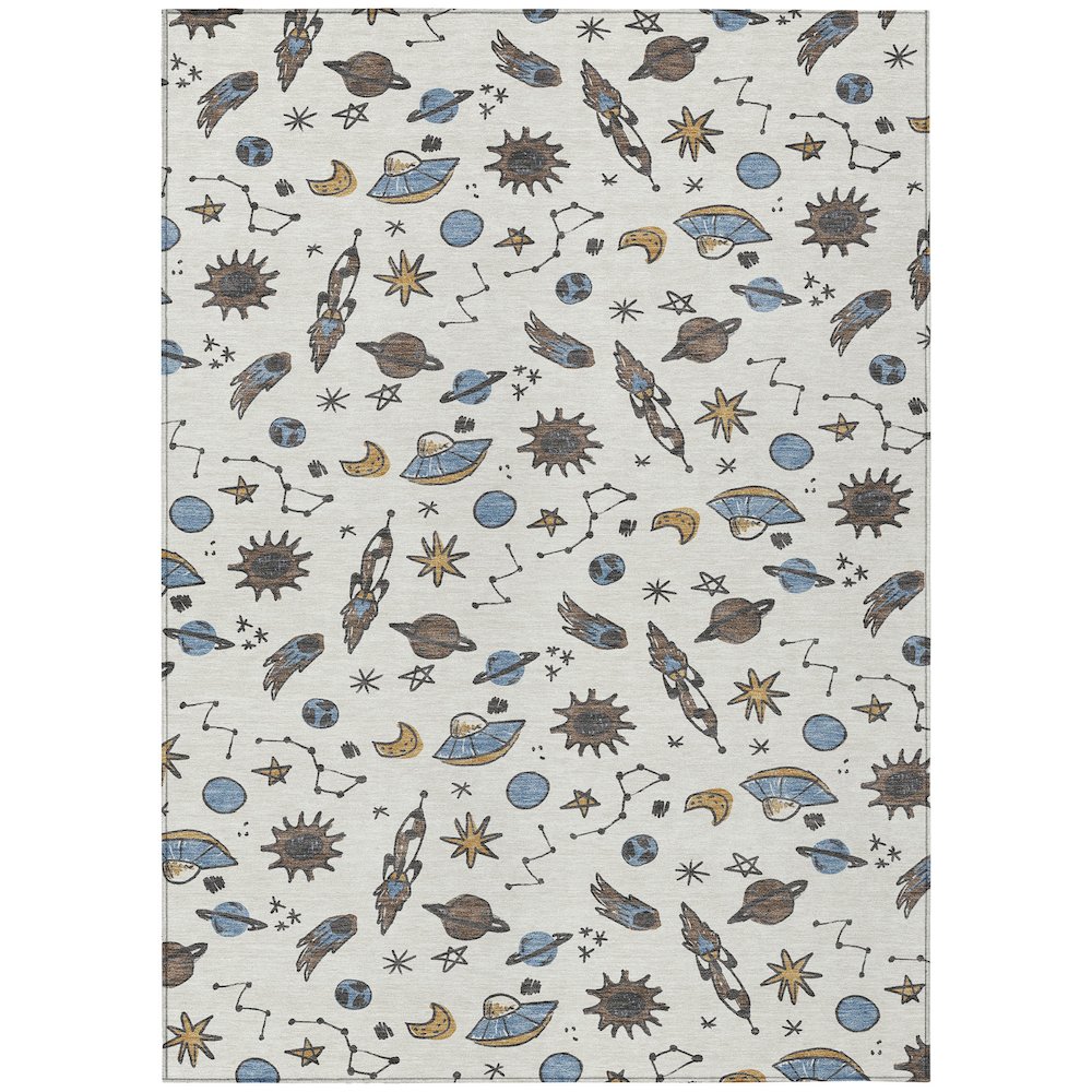 Machine Washable Indoor/Outdoor Chantille ACN2580 Ivory 2'6" x 3'10" Rug. Picture 1