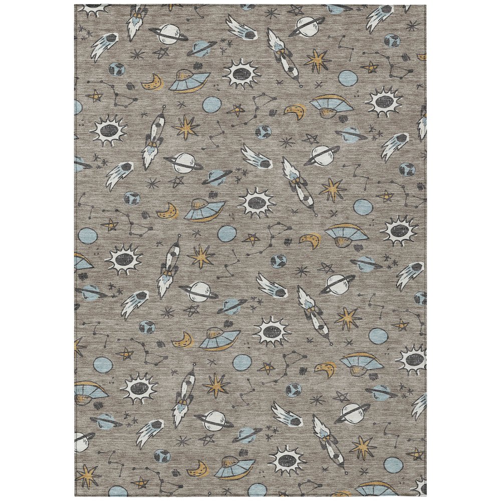 Machine Washable Indoor/Outdoor Chantille ACN2580 Brown 2'6" x 3'10" Rug. Picture 1