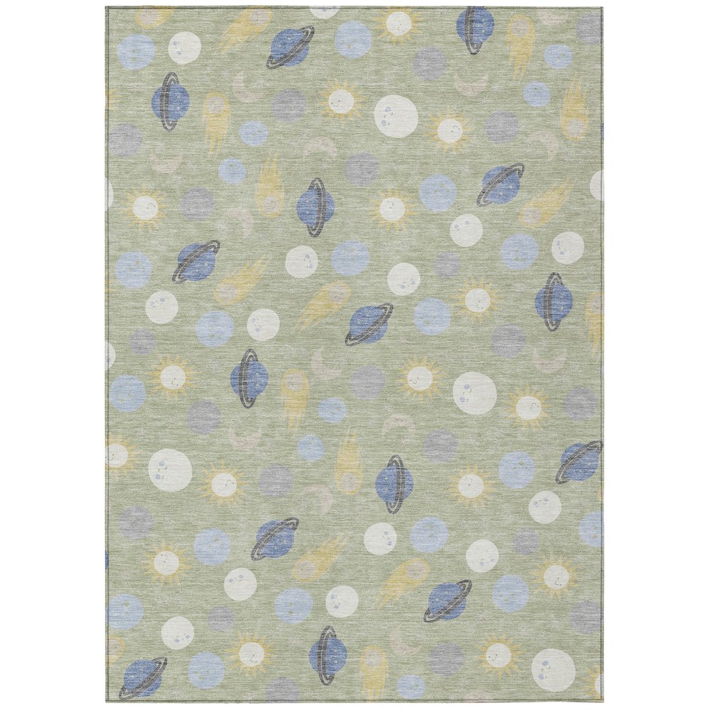 Machine Washable Indoor/Outdoor Chantille ACN2581 Green 2'6" x 3'10" Rug. Picture 1