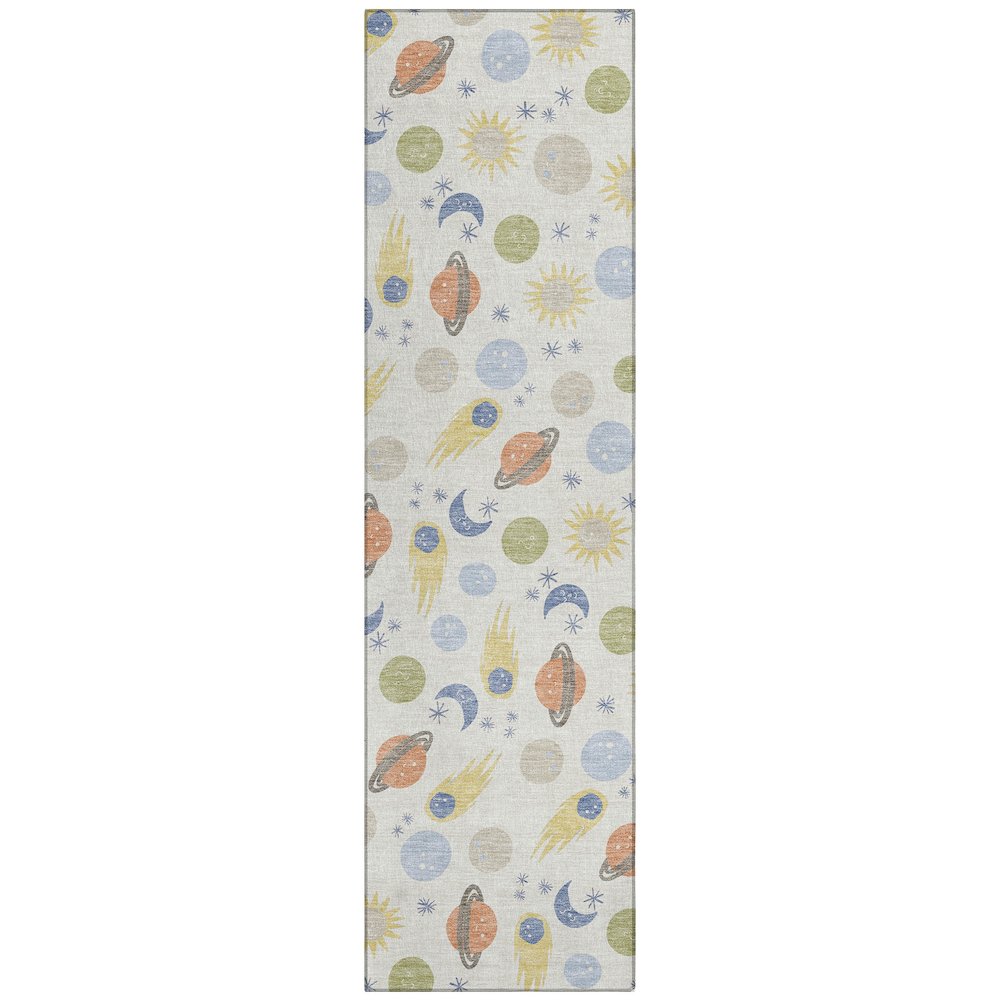Machine Washable Indoor/Outdoor Chantille ACN2581 Ivory 2'3" x 7'6" Runner Rug. Picture 1