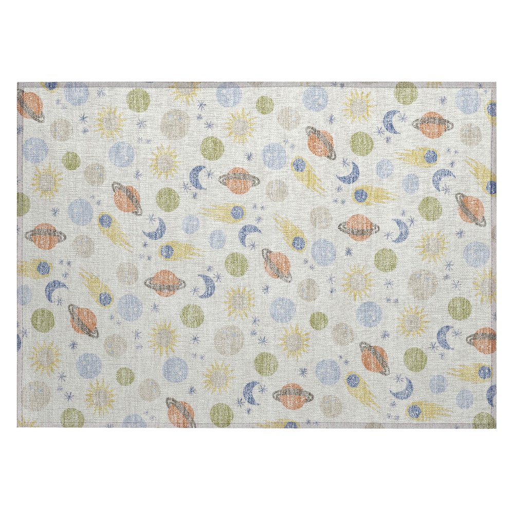 Machine Washable Indoor/Outdoor Chantille ACN2581 Ivory 1'8" x 2'6" Rug. Picture 1