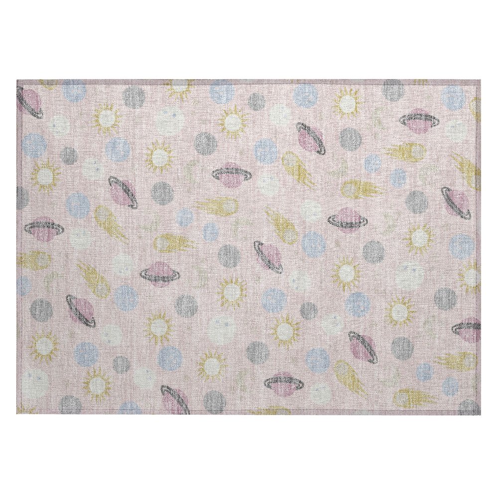 Machine Washable Indoor/Outdoor Chantille ACN2581 Pink 1'8" x 2'6" Rug. Picture 1