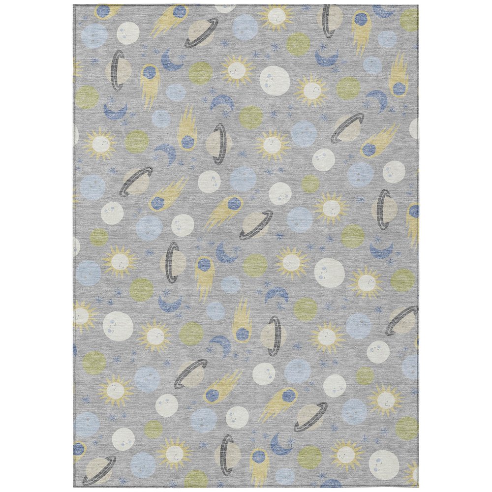 Machine Washable Indoor/Outdoor Chantille ACN2581 Gray 2'6" x 3'10" Rug. Picture 1
