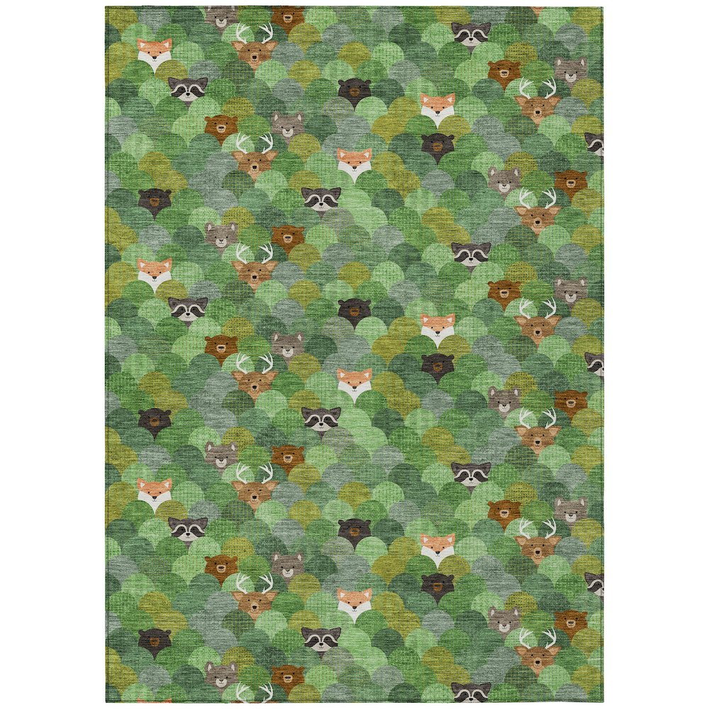 Machine Washable Indoor/Outdoor Chantille ACN2582 Green 2'6" x 3'10" Rug. Picture 1