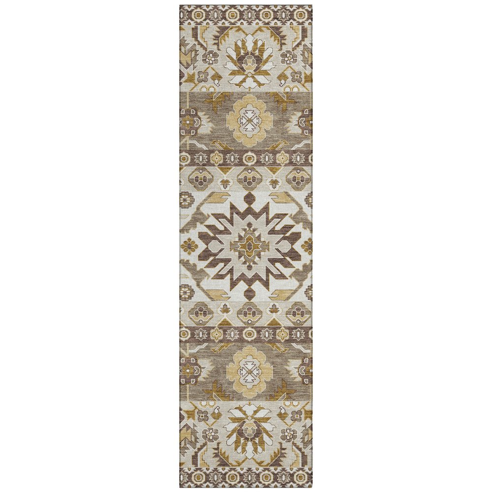 Machine Washable Indoor/Outdoor Chantille ACN2583 Brown 2'3" x 7'6" Runner Rug. Picture 1