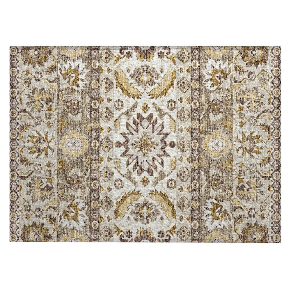 Machine Washable Indoor/Outdoor Chantille ACN2583 Brown 1'8" x 2'6" Rug. Picture 1