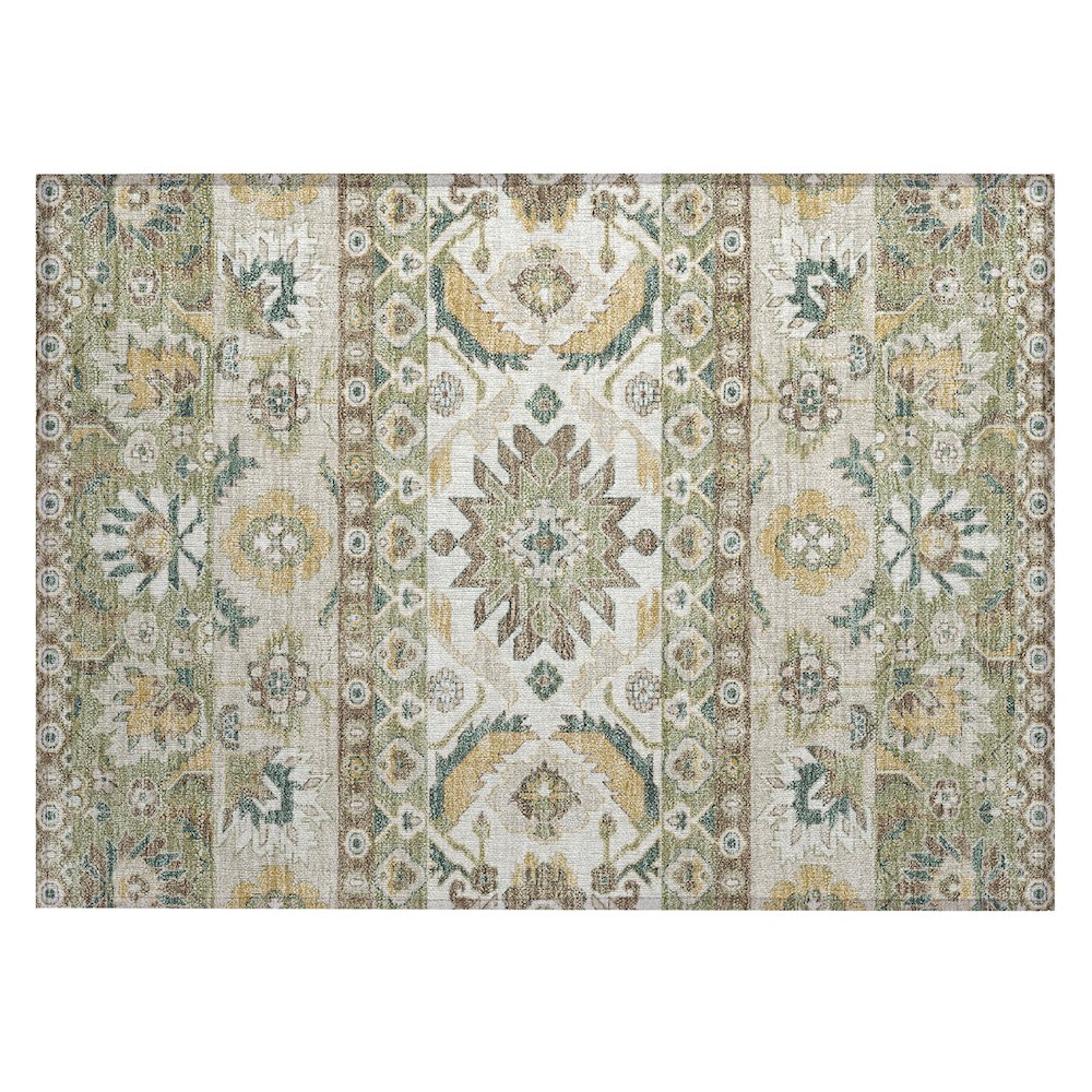 Machine Washable Indoor/Outdoor Chantille ACN2583 Green 1'8" x 2'6" Rug. Picture 1