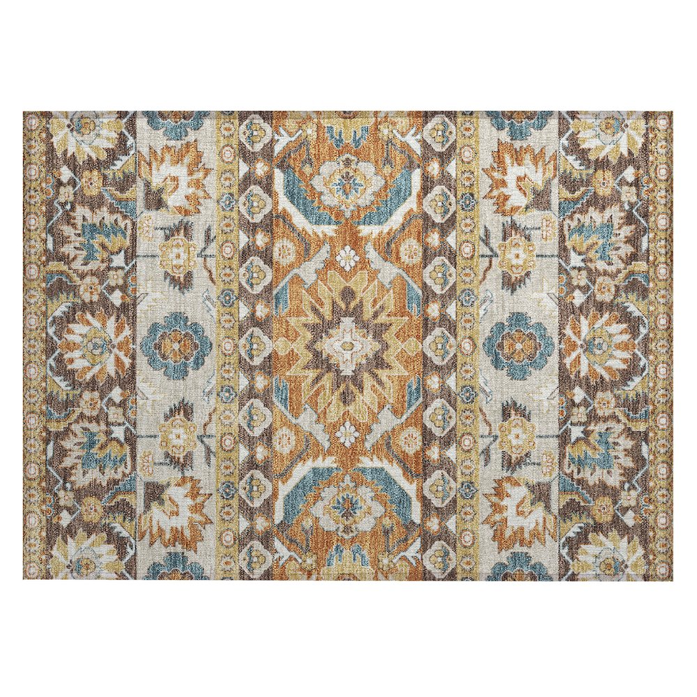 Machine Washable Indoor/Outdoor Chantille ACN2583 Brown 1'8" x 2'6" Rug. Picture 1