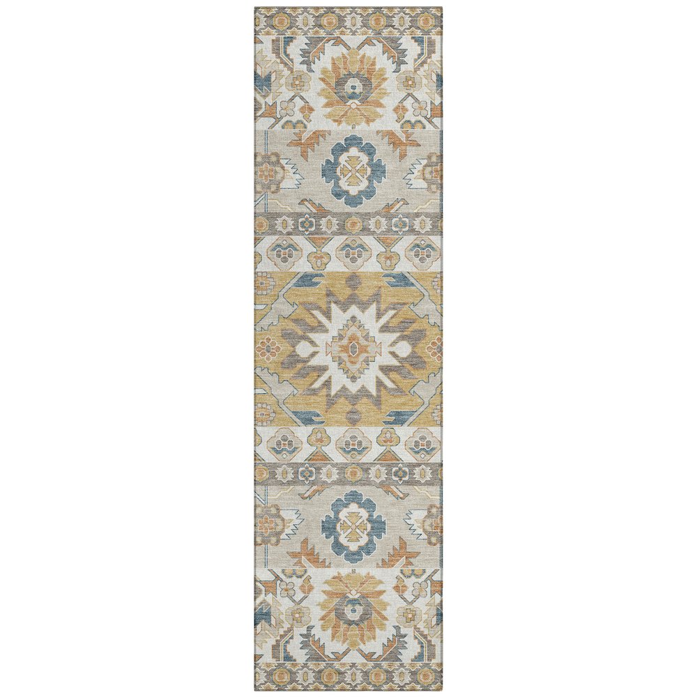 Machine Washable Indoor/Outdoor Chantille ACN2583 Ivory 2'3" x 7'6" Runner Rug. Picture 1