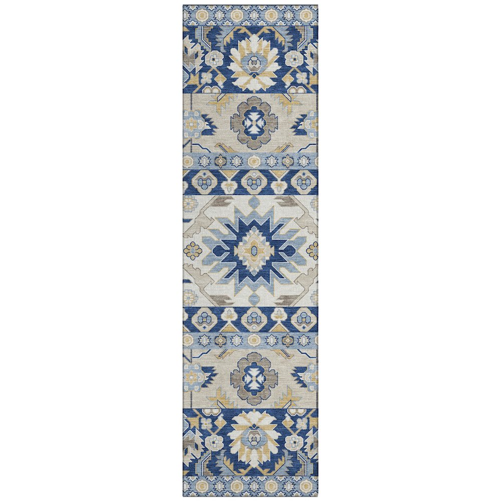 Machine Washable Indoor/Outdoor Chantille ACN2583 Blue 2'3" x 7'6" Runner Rug. Picture 1