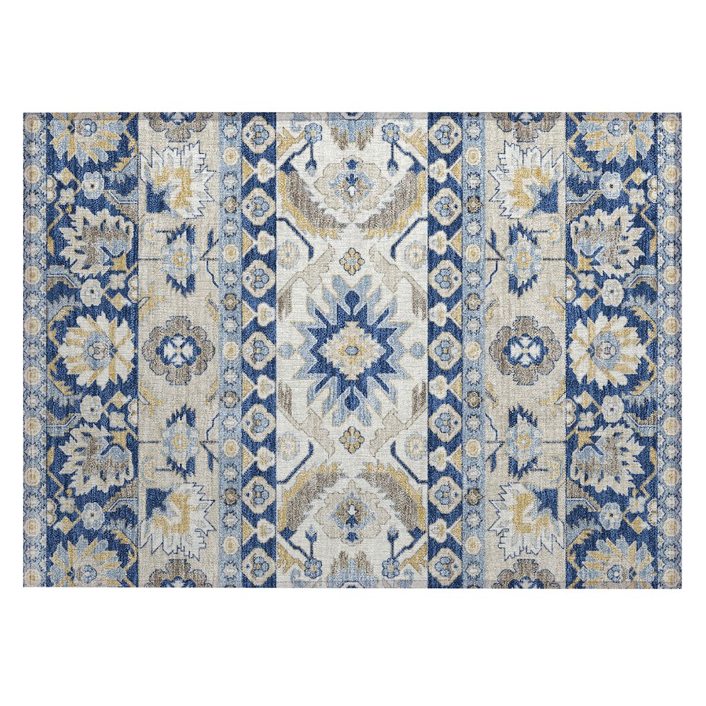 Machine Washable Indoor/Outdoor Chantille ACN2583 Blue 1'8" x 2'6" Rug. Picture 1