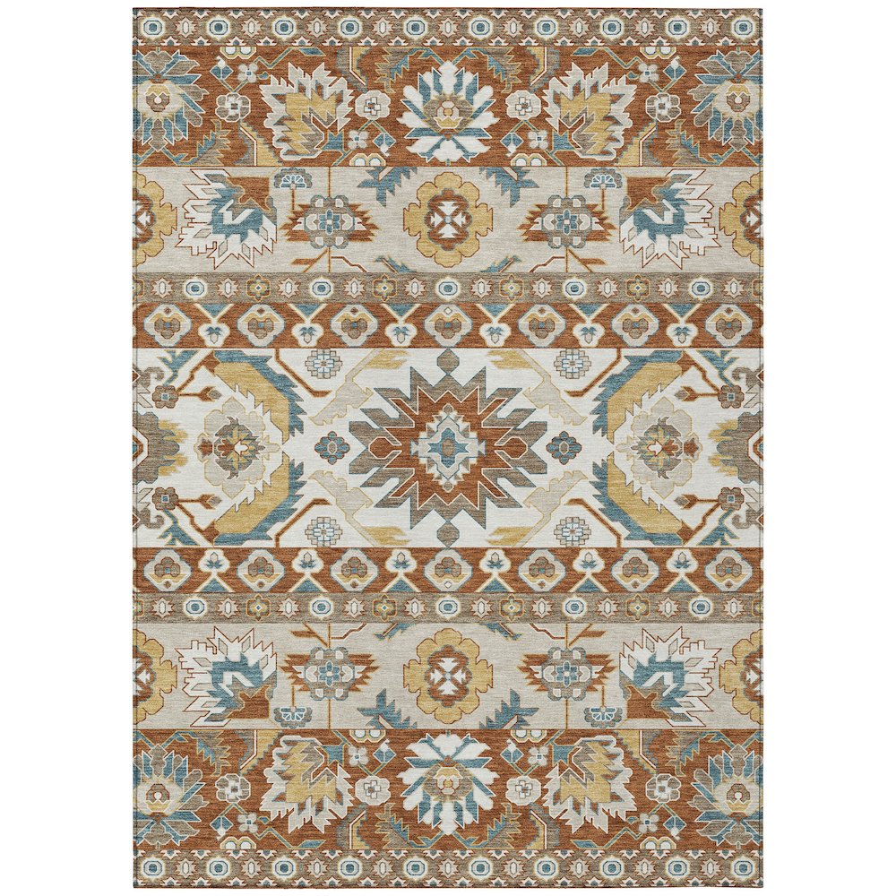 Machine Washable Indoor/Outdoor Chantille ACN2583 Orange 2'6" x 3'10" Rug. Picture 1