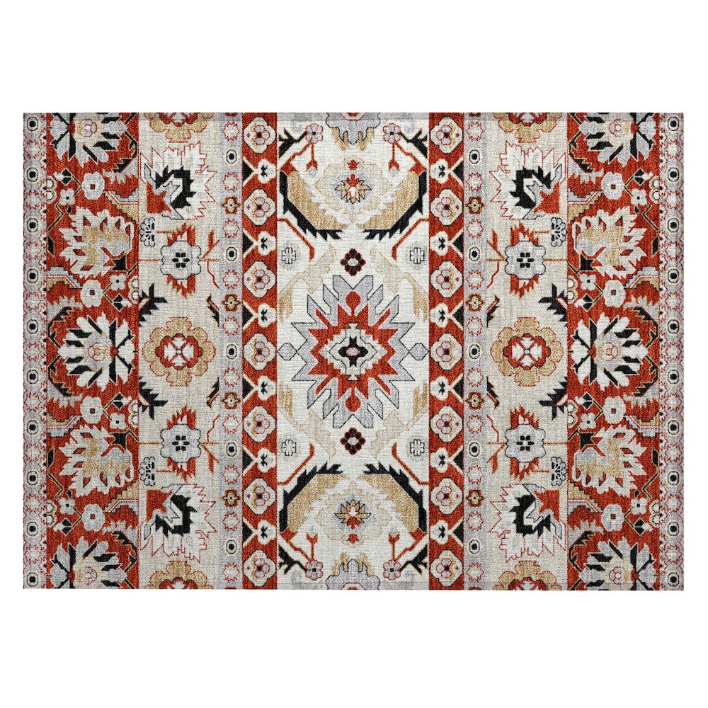 Machine Washable Indoor/Outdoor Chantille ACN2583 Red 1'8" x 2'6" Rug. Picture 1
