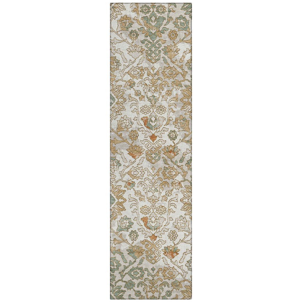 Machine Washable Indoor/Outdoor Chantille ACN2584 Ivory 2'3" x 7'6" Runner Rug. Picture 1