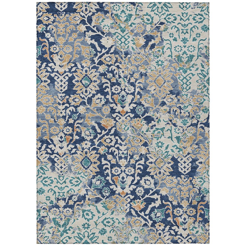 Machine Washable Indoor/Outdoor Chantille ACN2584 Blue 2'6" x 3'10" Rug. Picture 1