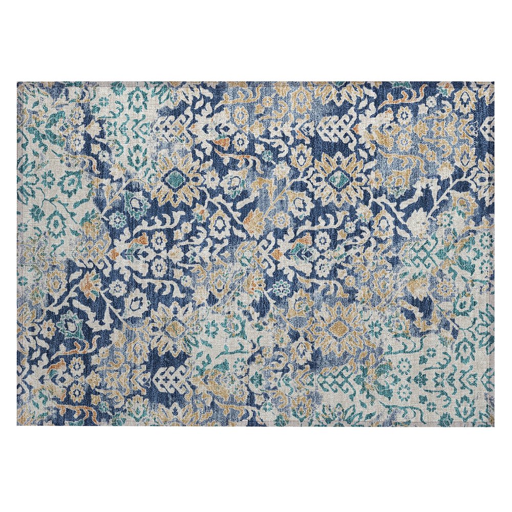Machine Washable Indoor/Outdoor Chantille ACN2584 Blue 1'8" x 2'6" Rug. Picture 1