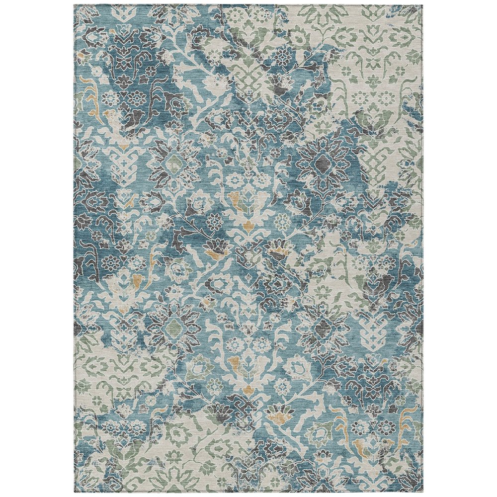Machine Washable Indoor/Outdoor Chantille ACN2584 Teal 2'6" x 3'10" Rug. Picture 1
