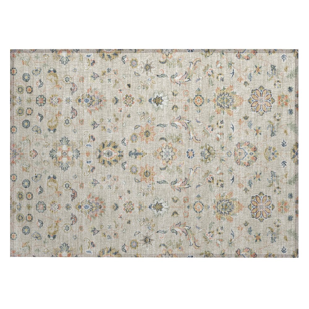 Machine Washable Indoor/Outdoor Chantille ACN2585 Brown 1'8" x 2'6" Rug. Picture 1