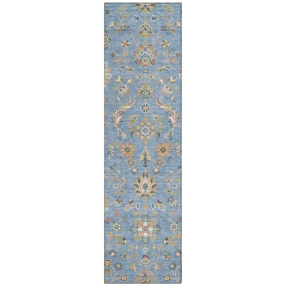 Machine Washable Indoor/Outdoor Chantille ACN2585 Blue 2'3" x 7'6" Runner Rug. Picture 1