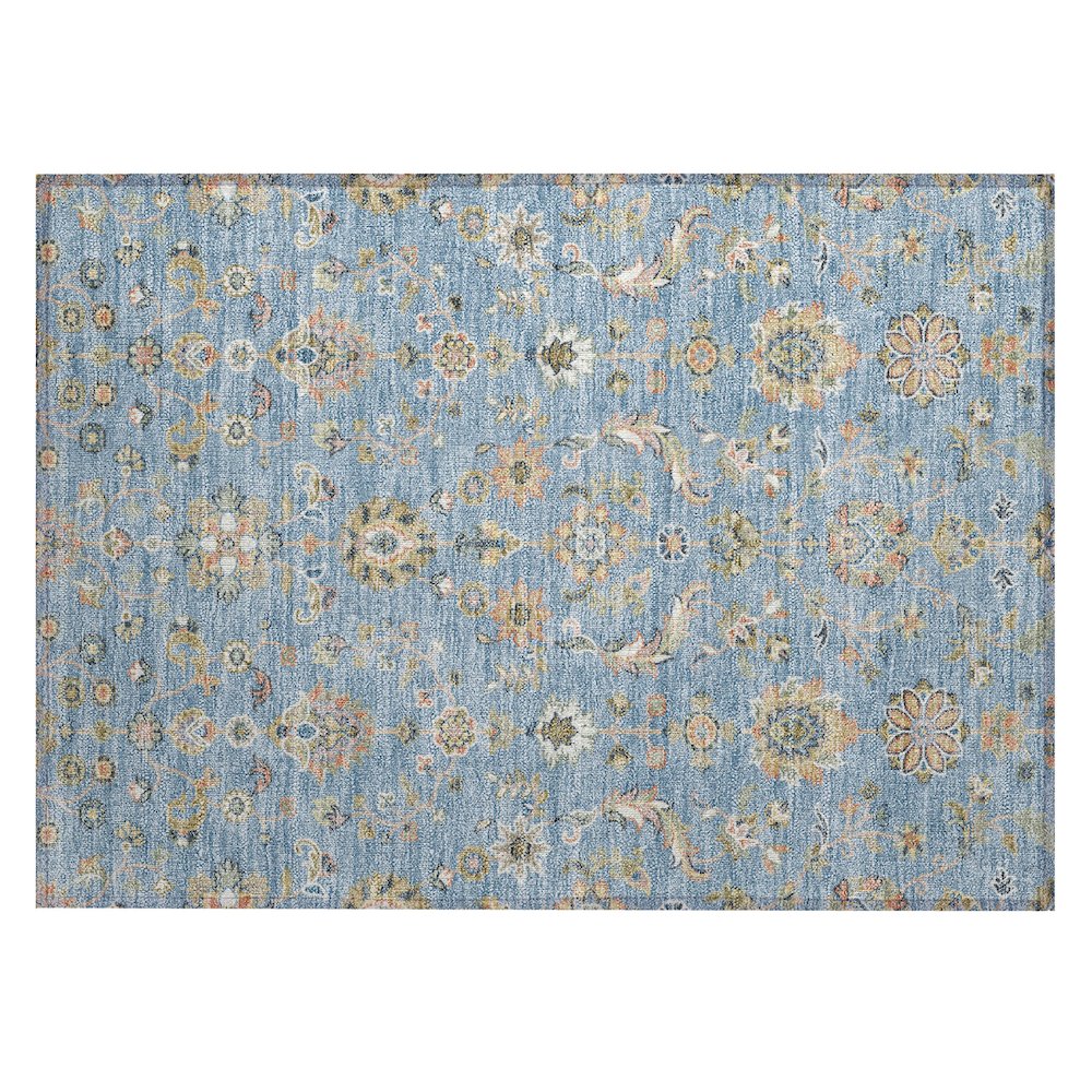 Machine Washable Indoor/Outdoor Chantille ACN2585 Blue 1'8" x 2'6" Rug. Picture 1