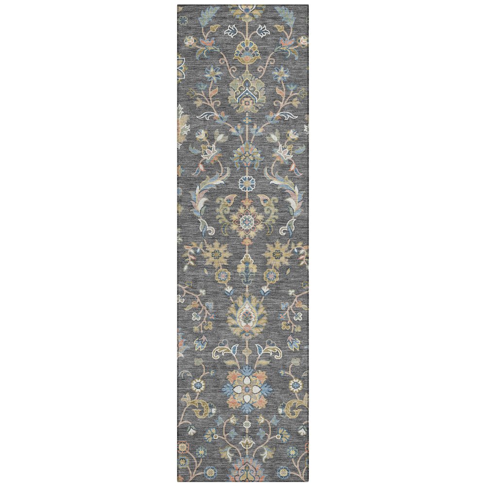 Machine Washable Indoor/Outdoor Chantille ACN2585 Gray 2'3" x 7'6" Runner Rug. Picture 1