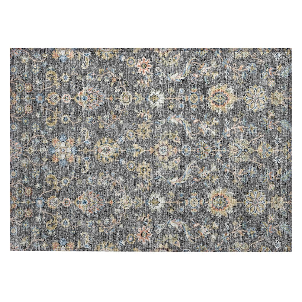 Machine Washable Indoor/Outdoor Chantille ACN2585 Gray 1'8" x 2'6" Rug. Picture 1