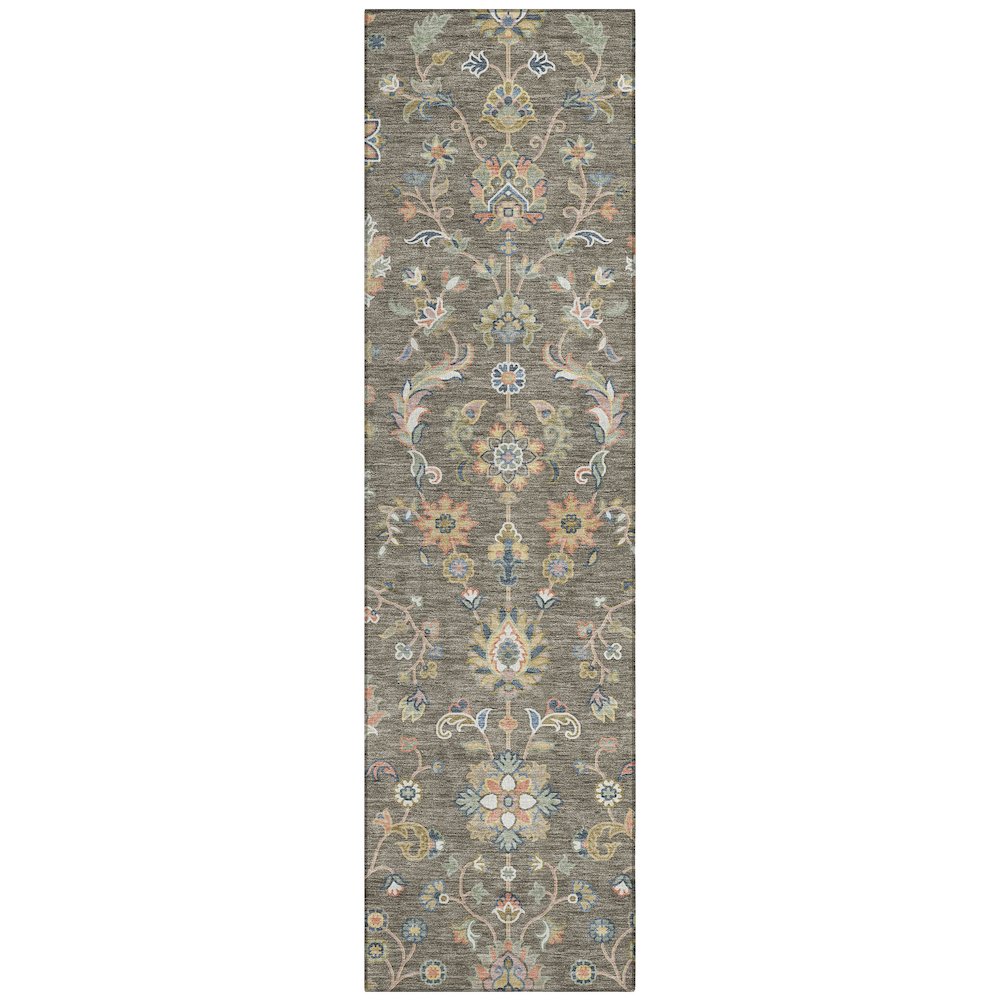 Machine Washable Indoor/Outdoor Chantille ACN2585 Brown 2'3" x 7'6" Runner Rug. Picture 1