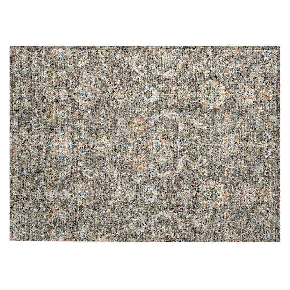 Machine Washable Indoor/Outdoor Chantille ACN2585 Brown 1'8" x 2'6" Rug. Picture 1