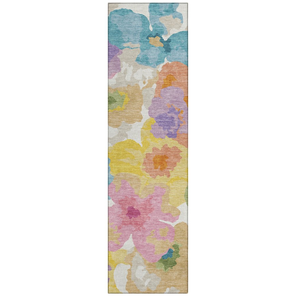 Machine Washable Indoor/Outdoor Chantille ACN2586 Ivory 2'3" x 7'6" Runner Rug. Picture 1