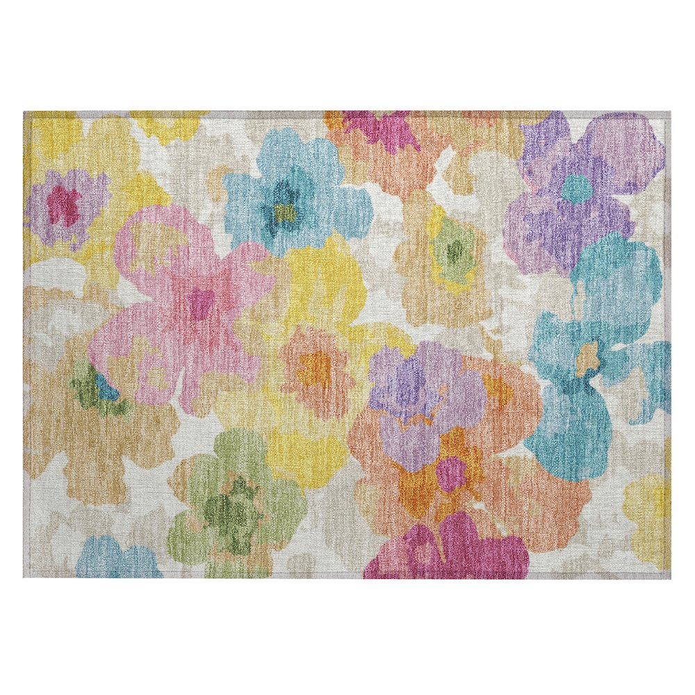 Machine Washable Indoor/Outdoor Chantille ACN2586 Ivory 1'8" x 2'6" Rug. Picture 1