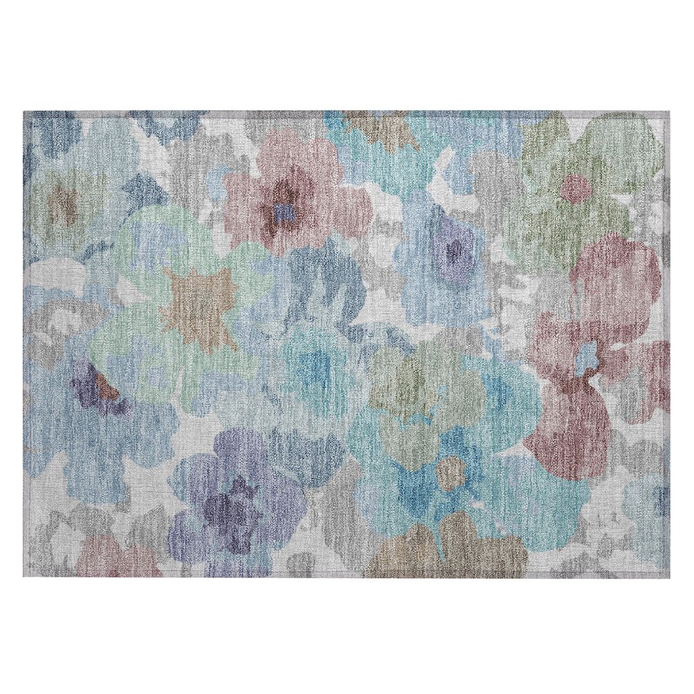Machine Washable Indoor/Outdoor Chantille ACN2586 Gray 1'8" x 2'6" Rug. Picture 1
