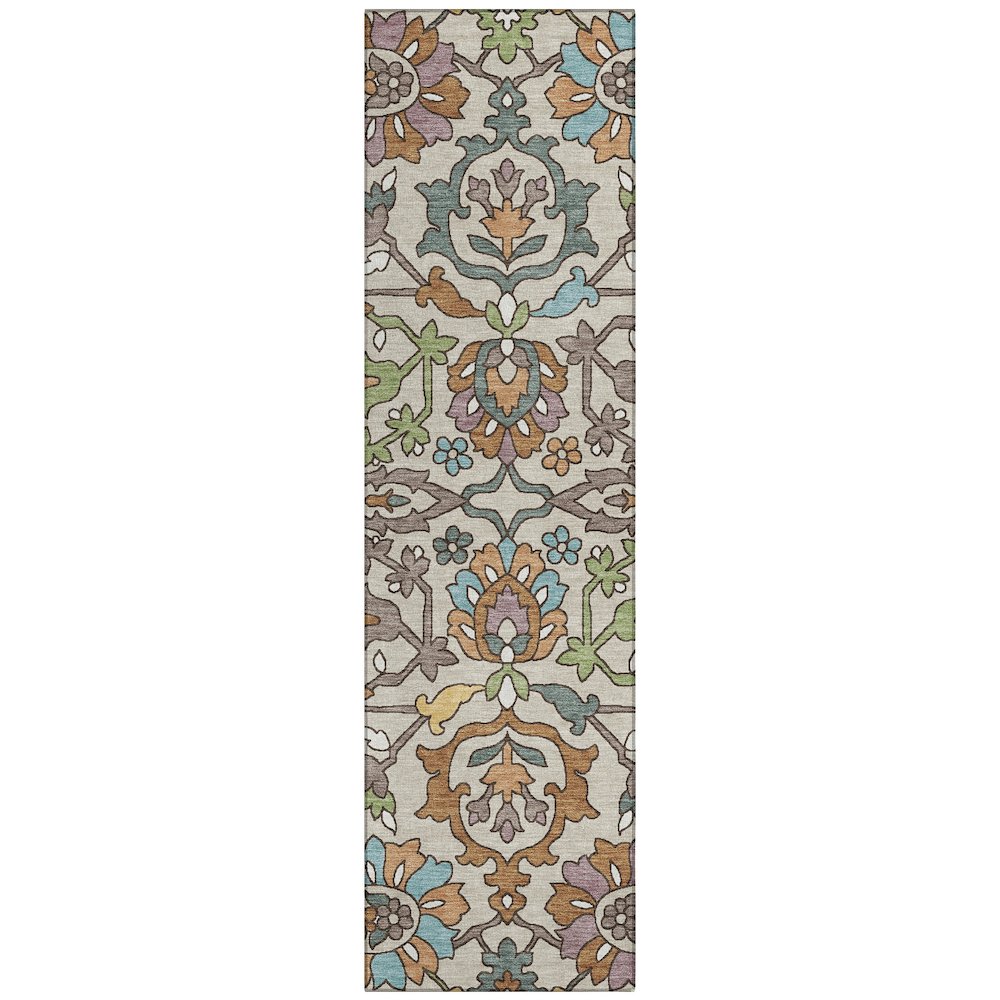 Machine Washable Indoor/Outdoor Chantille ACN2587 Brown 2'3" x 7'6" Runner Rug. Picture 1