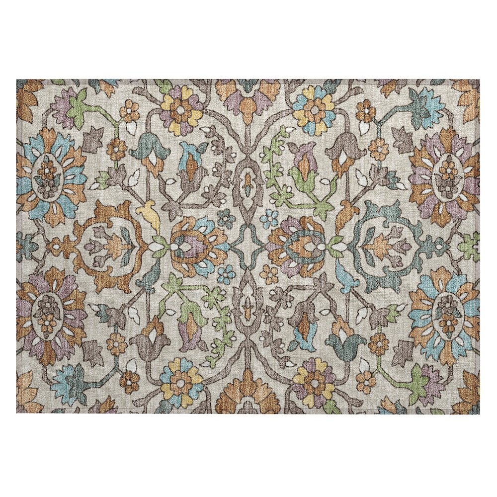 Machine Washable Indoor/Outdoor Chantille ACN2587 Brown 1'8" x 2'6" Rug. Picture 1