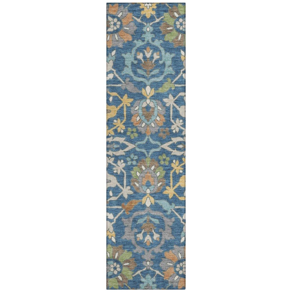 Machine Washable Indoor/Outdoor Chantille ACN2587 Blue 2'3" x 7'6" Runner Rug. Picture 1