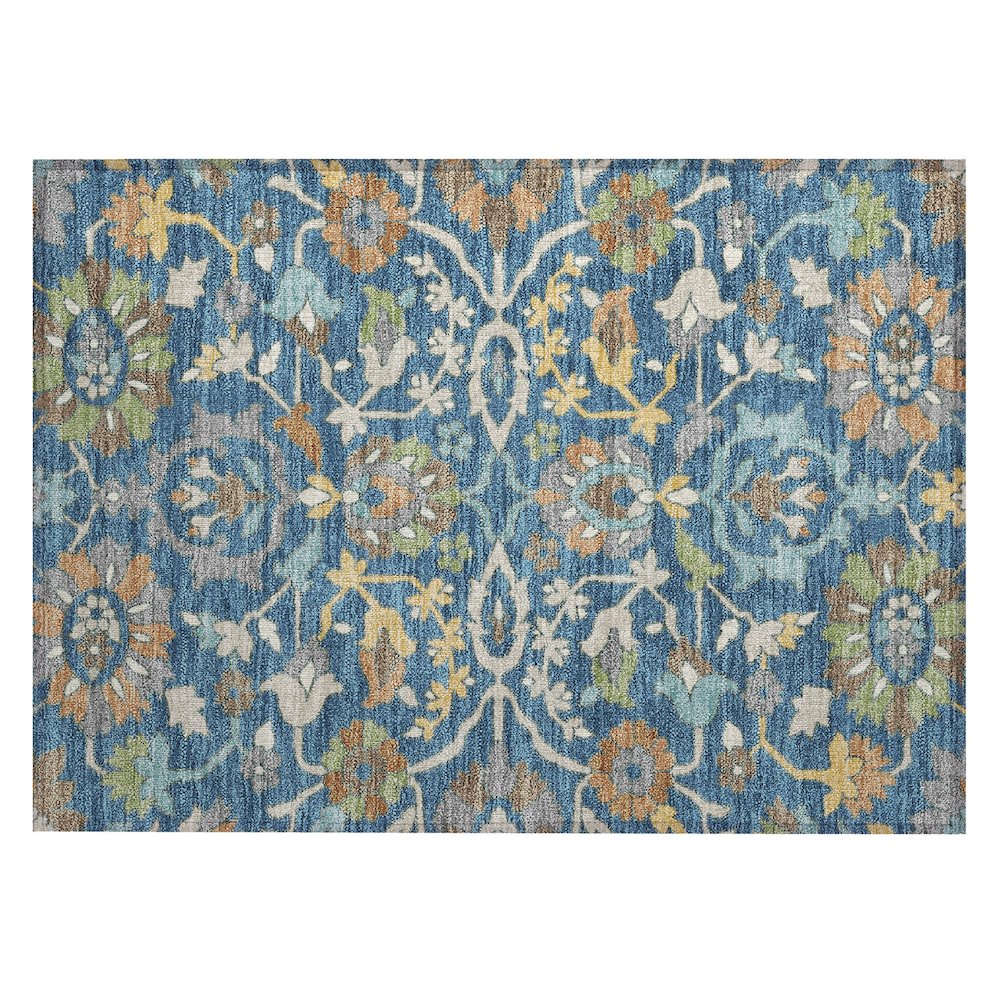 Machine Washable Indoor/Outdoor Chantille ACN2587 Blue 1'8" x 2'6" Rug. Picture 1